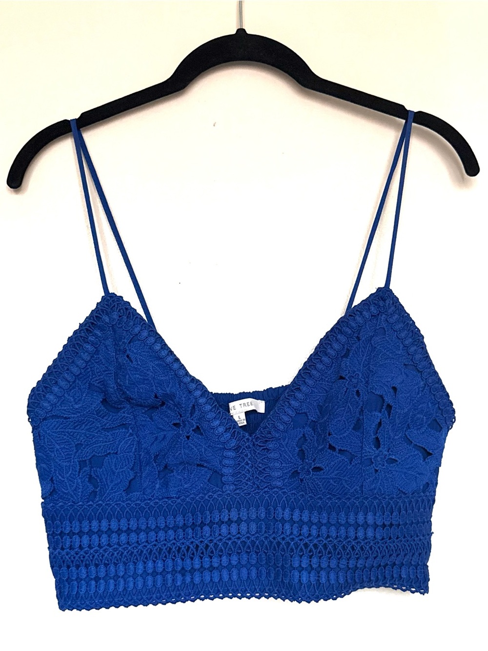 Love Tree Royal Blue Lace Crop Bralette